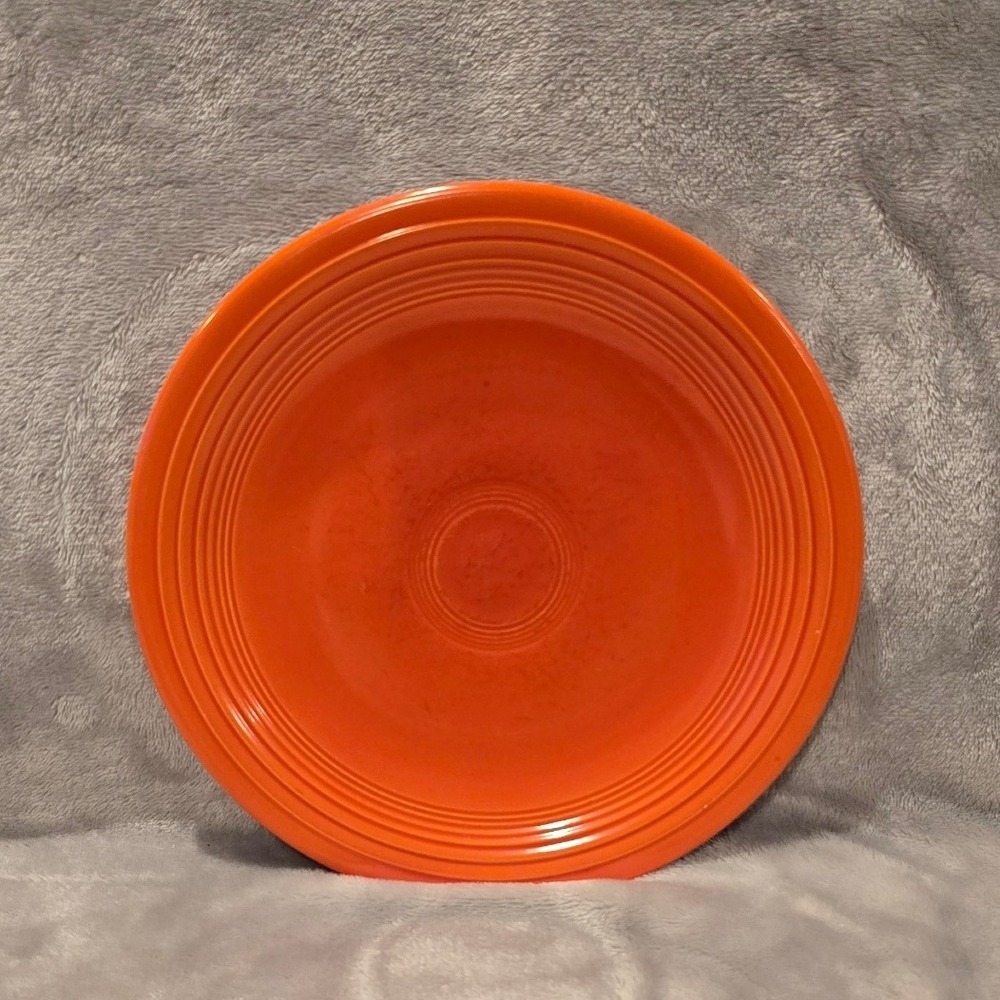 1936 Vintage Fiestaware Super Radioactive Red Orange Glaze Saucer Plate CPM 1860